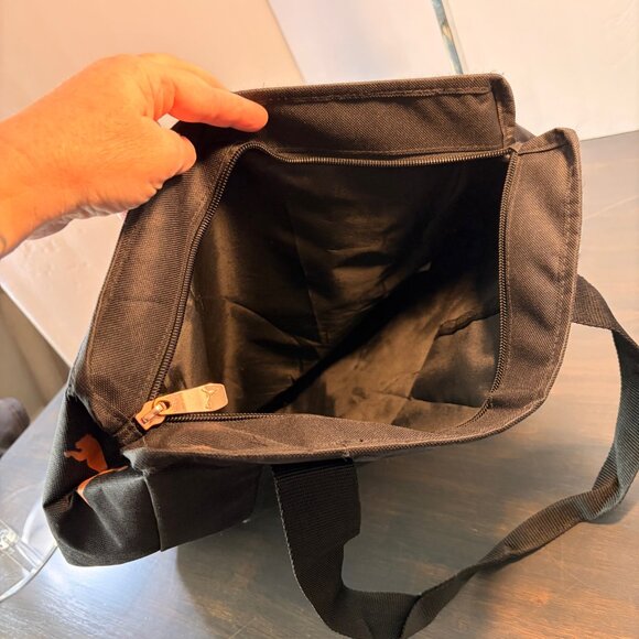 PUMA Black Zip-Top Logo Tote Bag – Adjustable Straps – Like New - Picture 3 of 7